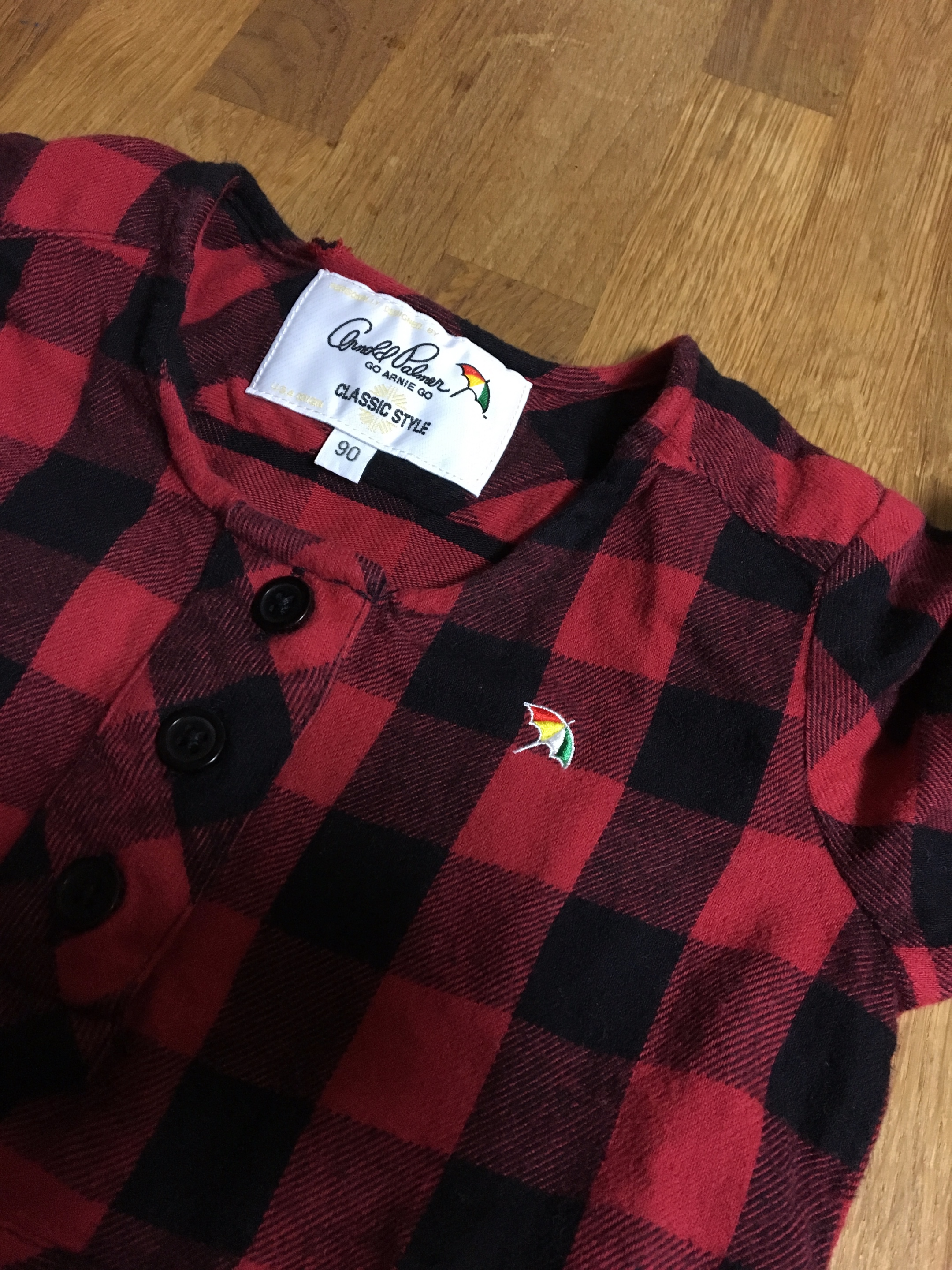 Arnold Palmer 冬の定番柄 胸元の刺繍ロゴが可愛いワンピース 子供服 中古服のリサイクル交換 Lynks